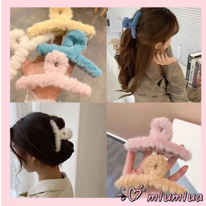 Miumiua🔮Kẹp Tóc Phối Lông Thỏ Đáng Yêu Thời Trang Dễ Thương Cho Nữ 2023