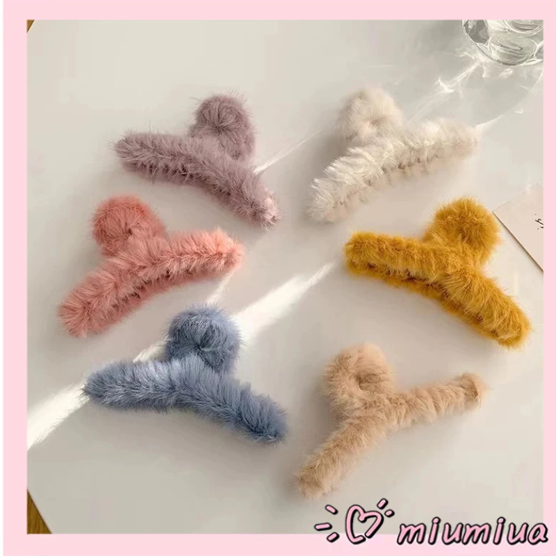 Miumiua🔮Kẹp Tóc Phối Lông Thỏ Đáng Yêu Thời Trang Dễ Thương Cho Nữ 2023