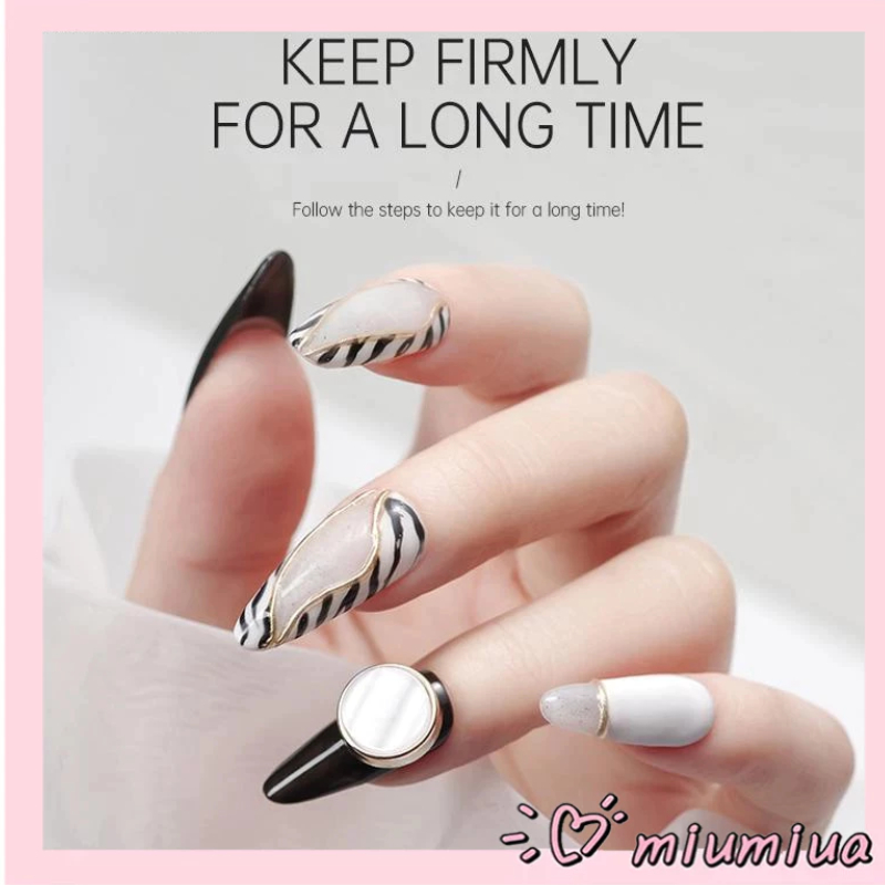 Miumiua🔮Bộ 24 Miếng Dán Móng Tay Bằng Silicone Chất Lượng Cao