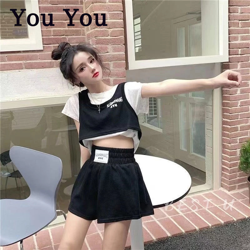 You You Set Áo Thun Ba Lỗ Và Quần Short Thể Thao Thời Trang Mới