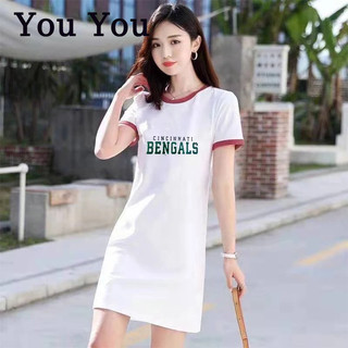 You You Đầm Thun Thể Thao Tay Ngắn Dáng Suông Năng Động Hợp Thời Trang