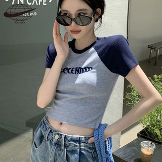 Kaisike áo croptop ôm dáng tay ngắn thiết kế đơn giản cho nữ