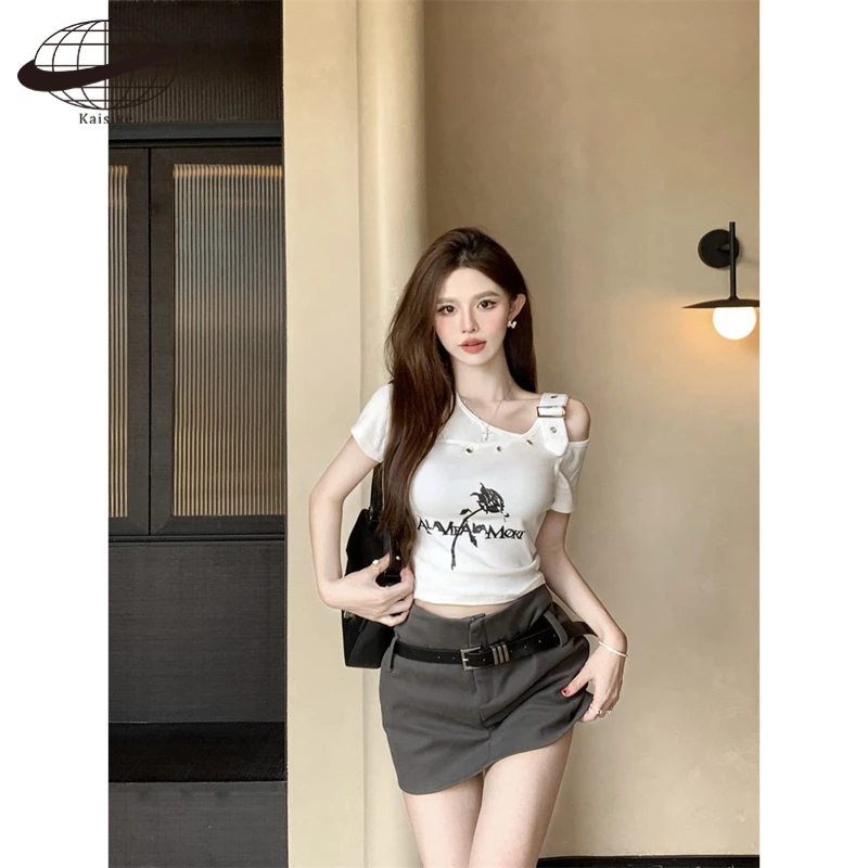 Kaisike Áo Thun Ngắn Tay In Họa Tiết Xinh Xắn Dành Cho Nữ