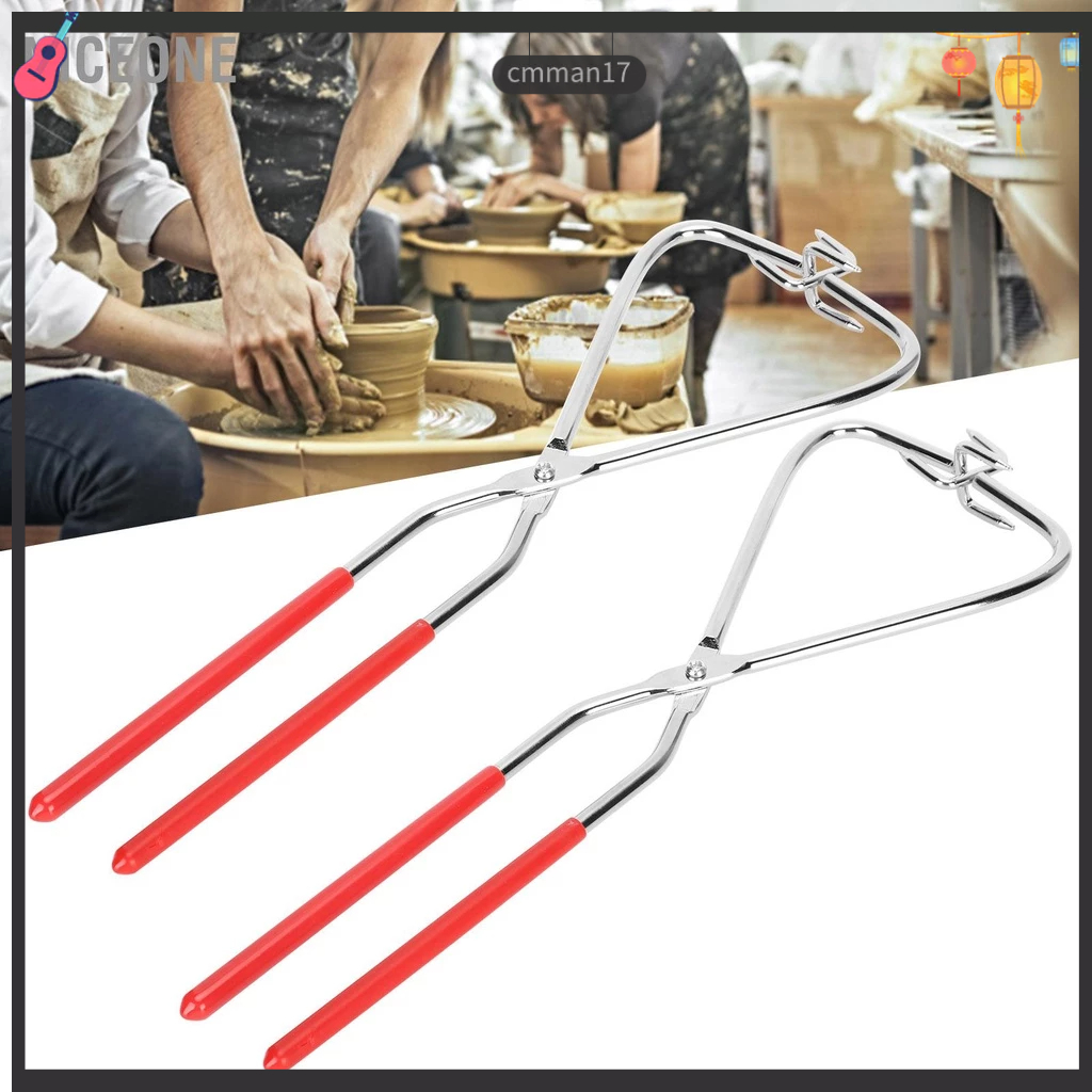 NiceOne Gốm sứ dụng cụ đất sét kìm men thổi kìm men nhúng men nhúng kìm men thổi kìm tay cầm màu đỏ kẹp cmman