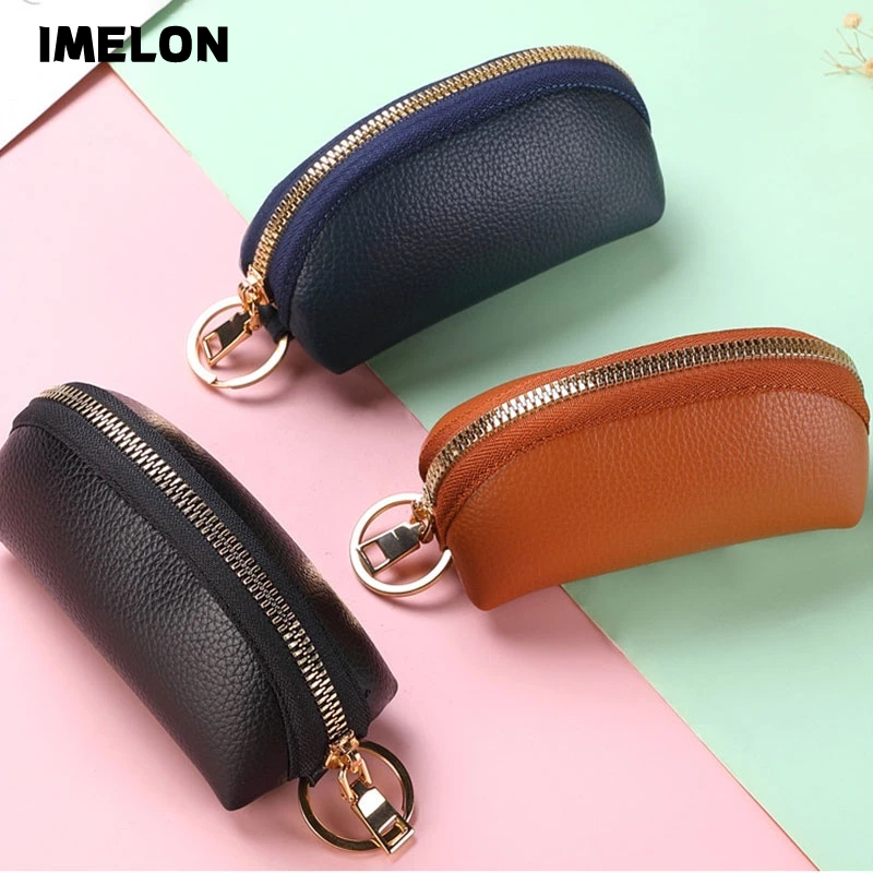IMELON Túi Da Mềm mini Đựng Chìa Khóa Đa Năng Cho Nam Nữ