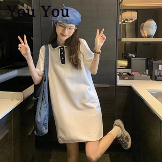 You You  Đầm Thun POLO Ngắn Tay Dáng Chữ A Phong Cách Mùa Hè Mới Cho Nữ