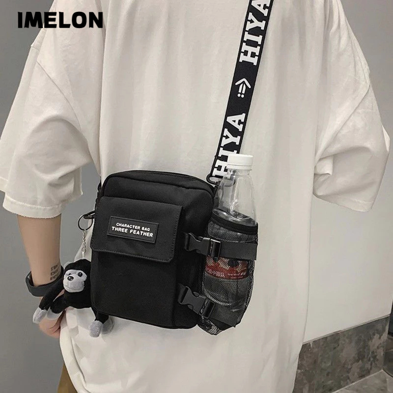 Túi đeo chéo IMELON vải bố phong cách Hàn Quốc