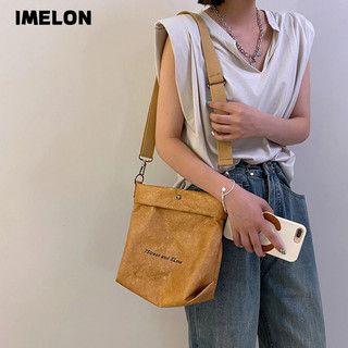 Imelon túi giấy kraft đeo chéo phong cách vintage nhật bản mới cho nam