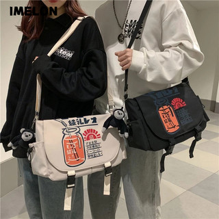 Túi đeo chéo vai IMELON in hình thời trang mới Harajuku Nhật Bản cho nam và nữ