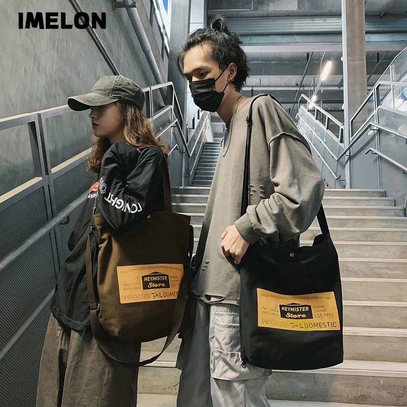 IMELON Túi Vải canvas Đeo Chéo Thời Trang Phong Cách Hàn Quốc Cho Nam
