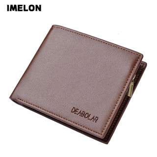 Imelon ví da pu gập ba có khóa kéo cho nam