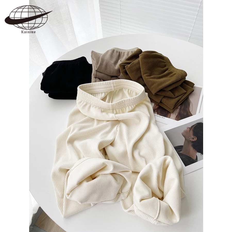 Kaisike  Quần cotton Nhung Ống Rộng Lưng Cao Thời Trang Thu Đông Cho Nữ