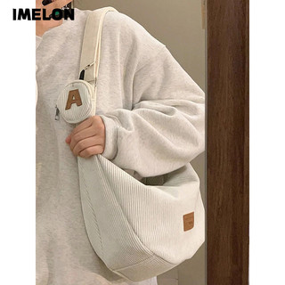  IMELON Túi Đeo Chéo Vai Sức Chứa Lớn Bằng Vải Nhung Kẻ Thời Trang Thường Ngày Mới Dành Cho Học Sinh Nam Nữ 