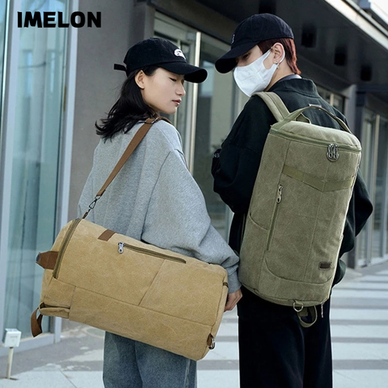 IMELON Túi Xách Vải Canvas Đa Năng Phong Cách Âu Mỹ Cổ Điển Thời Trang Cho Nam Và Nữ