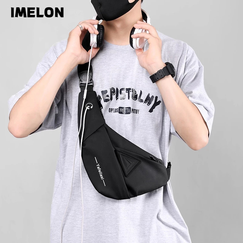 IMELON Túi Đeo Chéo Ngực / Trước Ngực Chống Thấm Nước Họa Tiết Nhện Cỡ Lớn Thời Trang Du Lịch Cho Nam