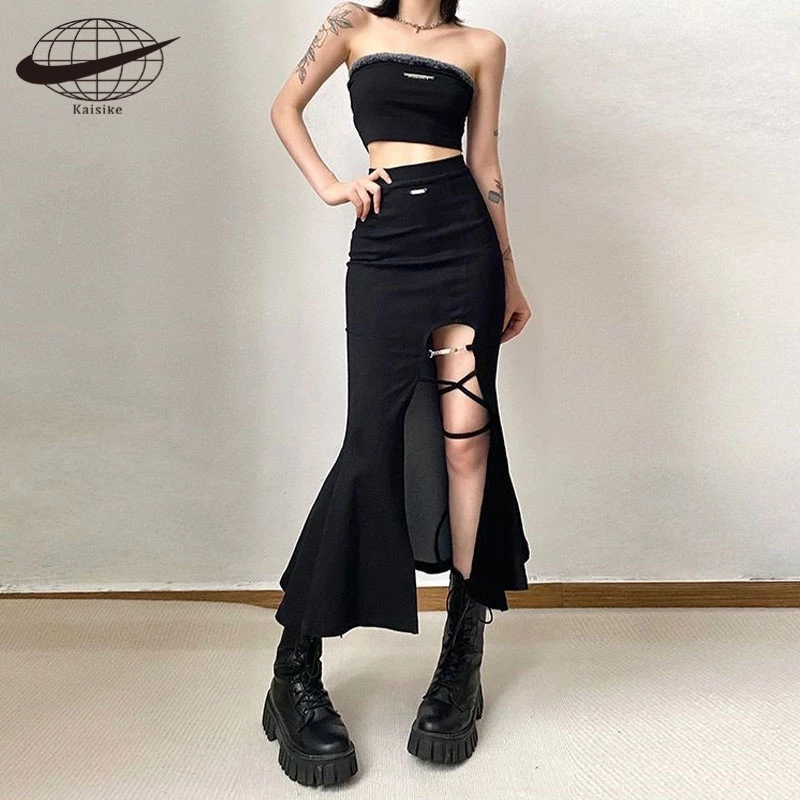 Kaisike Chân Váy Đuôi Cá Dáng Chữ a Xẻ Tà Bên Hông Phong Cách Âu Mỹ Thời Trang Quyến Rũ Cho Nữ