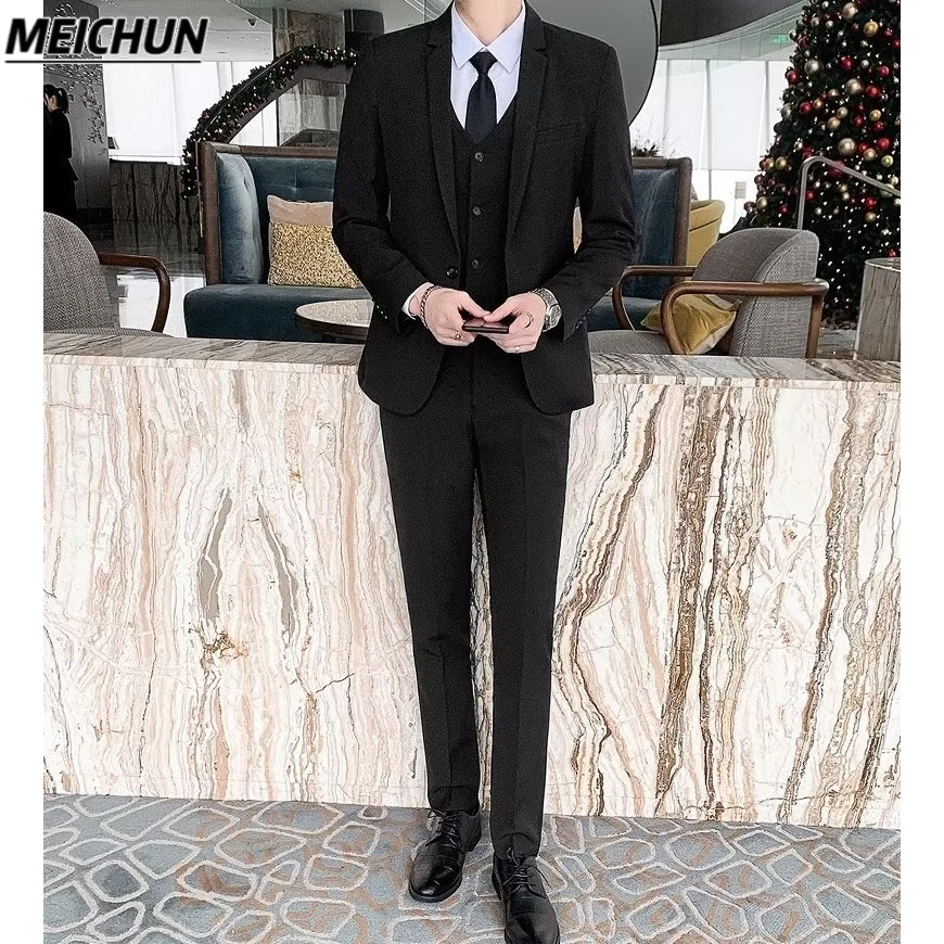 Set Đồ Vest Phong Cách Hàn Quốc Lịch Lãm Cho Nam