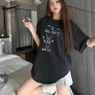 Kaisike  Áo Thun Tay Ngắn In Chữ Và Họa Tiết Hoạt Hình Vui Nhộn Cho Nữ