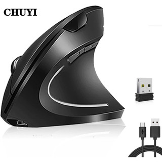 CHUYI Chuột không dây kiểu đứng 2400 DPI USB cho chơi game