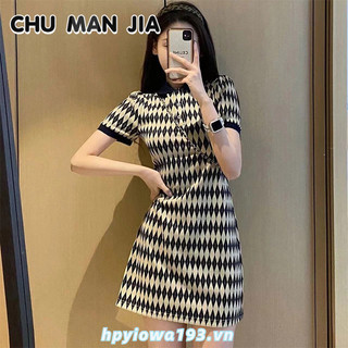 Đầm CHU MAN JIA ôm dáng phong cách Pháp thời trang mùa hè chất lượng cao