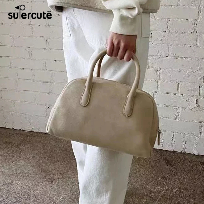 SUPERCUTE Túi Xách Đeo Vai Phủ Lông Sức Chứa Lớn Màu Trơn Thời Trang Thu Đông