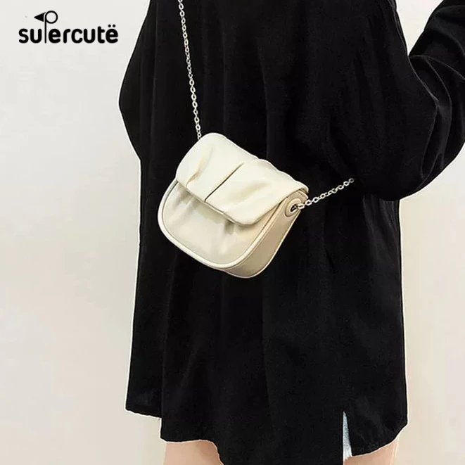 SUPERCUTE Túi Xách Da PU mini Màu Trơn Thời Trang Dành Cho Nữ
