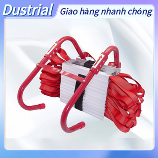 Thang dây thoát hiểm bậc nhôm dây cáp thép chống cháy dài, Thang thoát hiểm 10 mét 4 tầng dây hợp kim nhôm di động chống trượt Homdeko Z.