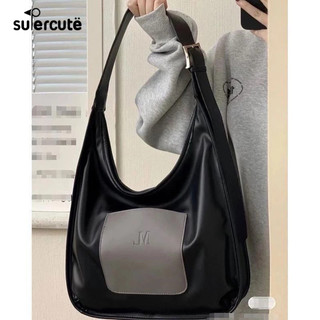 SUPERCUTE Túi Xách Đeo Vai Sức Chứa Lớn Phong Cách retro Đơn Giản Thời Trang Thu Đông