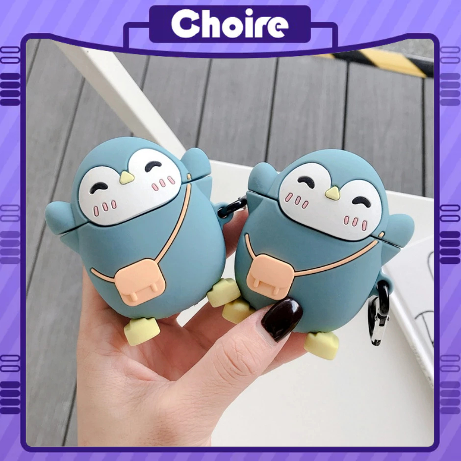 Bảo vệ tai nghe Hộp đựng tai nghe Bluetooth 3D bằng silicon hoạt hình airpods 3/2/1/Pro-CH