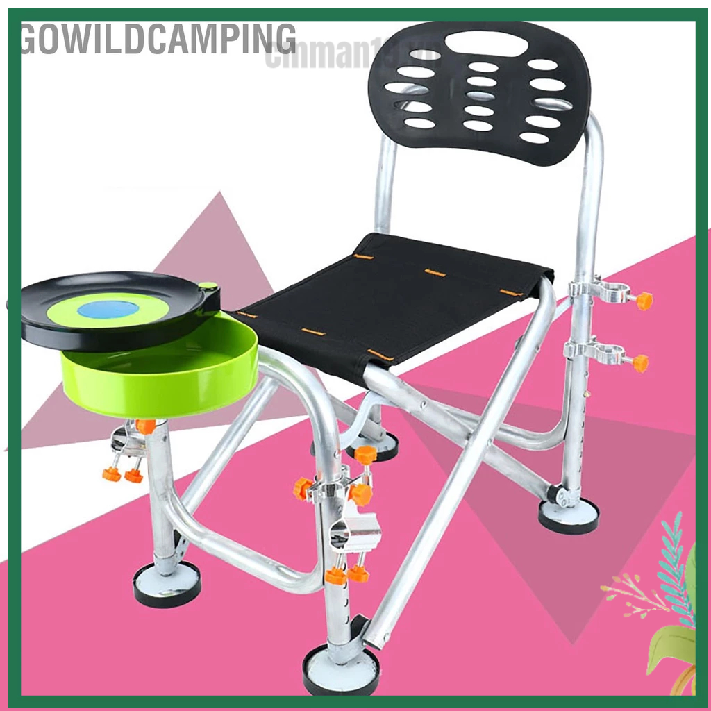 GoWildCamping Ghế câu cá, ghế câu cá, ghế câu cá, có thể gập lại, xếp gọn, ghế câu cá nâng cao, ghế câu cá, đa chức năng cmman