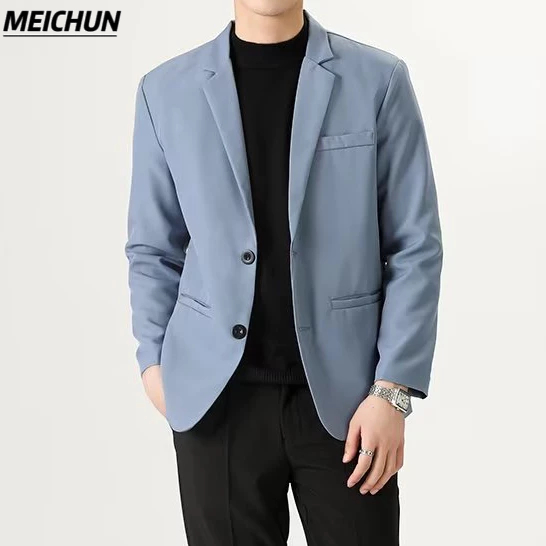 Áo Khoác Vest Dáng Ôm Cài Một Hàng Nút Thời Trang Hàn Quốc Cao Cấp Cho Nam