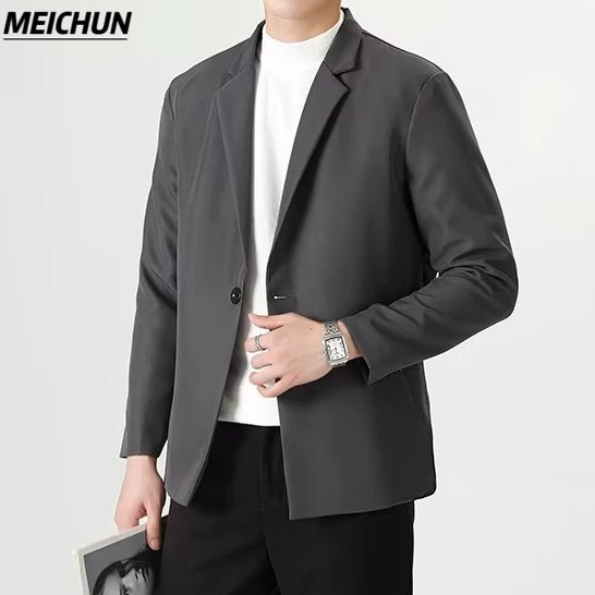 Áo Khoác Vest Dáng Ôm Cài Một Hàng Nút Thời Trang Hàn Quốc Cao Cấp Cho Nam