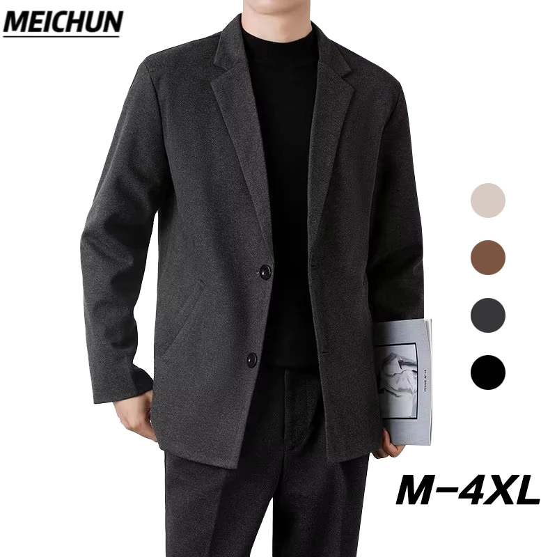 Áo Khoác Vest Vải Len Ôm Dáng Kiểu Hàn Quốc Thời Trang Công Sở Cho Nam