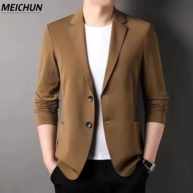Áo Khoác blazer Đơn Bằng Lụa Lạnh Nhẹ Thoáng Mát Thời Trang Mùa Hè Cho Nam