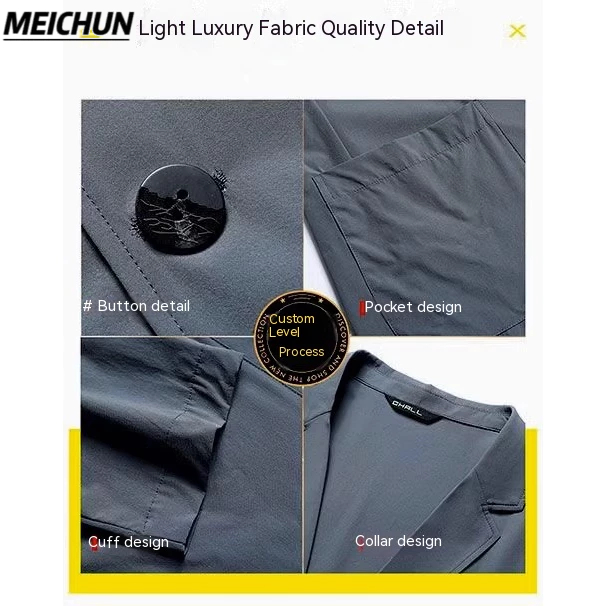 Áo Khoác blazer Đơn Bằng Lụa Lạnh Nhẹ Thoáng Mát Thời Trang Mùa Hè Cho Nam