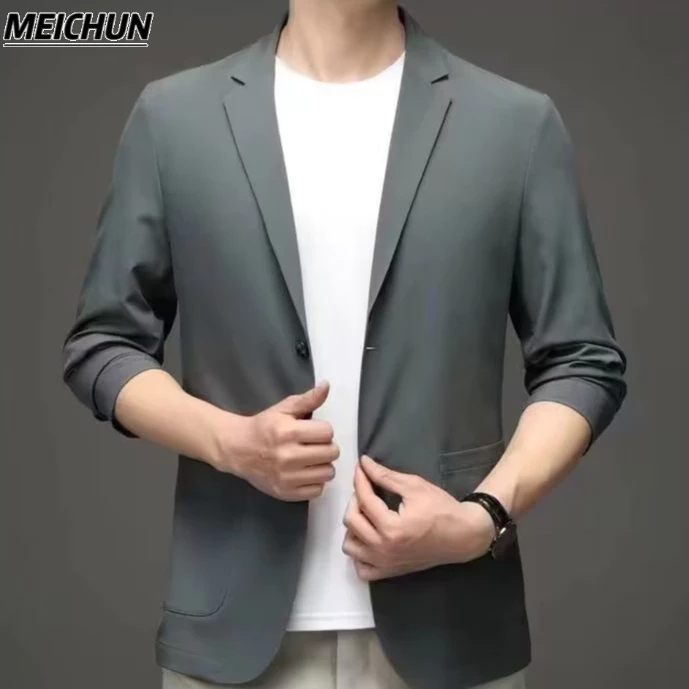 Mùa Hè Mát Mẻ Làm Mới Mùa Hè!Áo Khoác Vest Chất Lụa Thời Trang Cho Nam