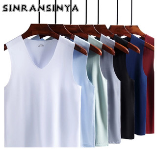 Áo thun SINRANSINYA không tay cổ chữ V thời trang dành cho nam