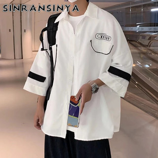 Sinransinyamen Áo Sơ Mi Ngắn Tay Phong Cách Hàn Quốc Thời Trang Cho Nam