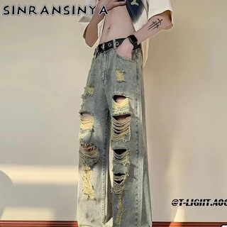 Sinransinya Quần jeans Nam Thời Trang Đường Phố Mỹ