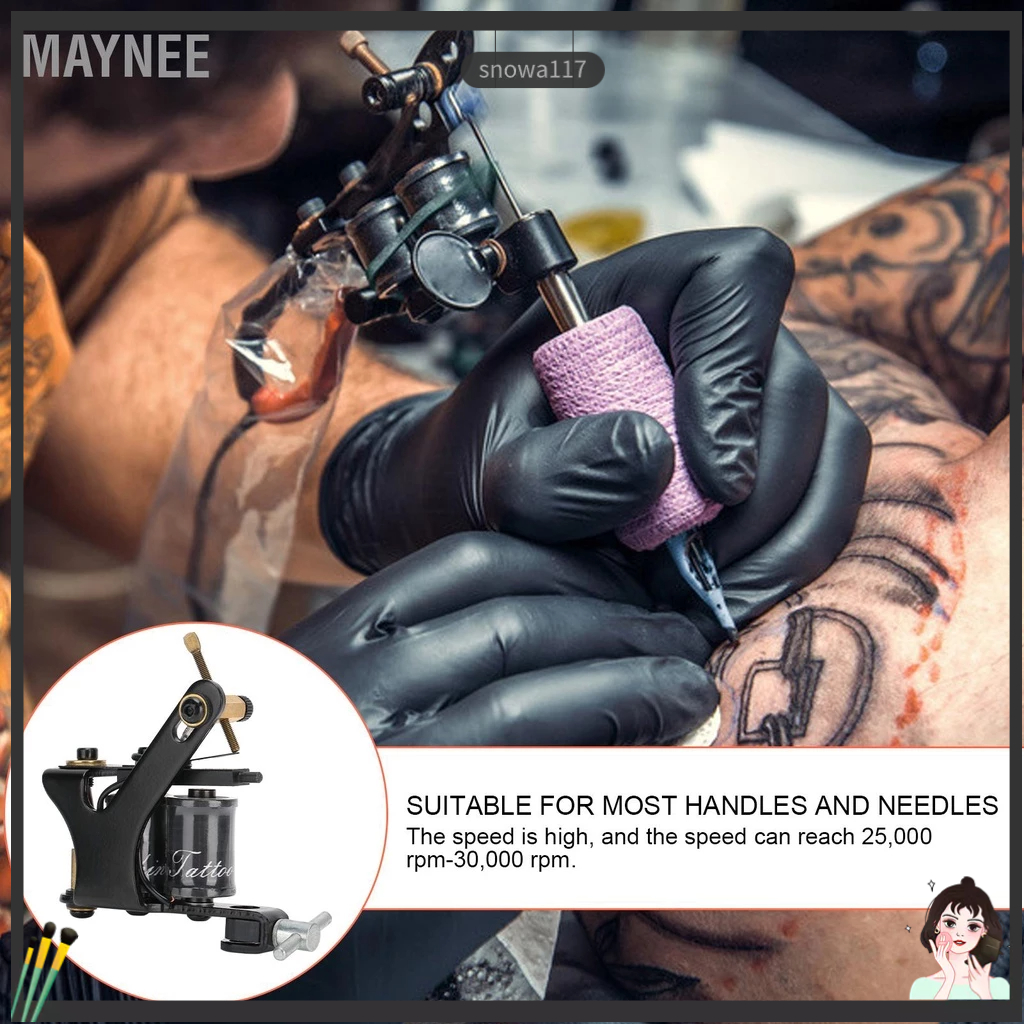 Maynee Máy Xăm Chuyên Nghiệp Coil Liner Shader Máy Xăm Hợp Kim Hình Xăm Tiếp Liệu snowa