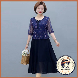 Đầm Thời Trang Mùa Hè Cho Phụ Nữ Trung Niên 40-50 Tuổi Bigsize Thanh Lịch Sang Trọng Cho Mẹ ChicBelle