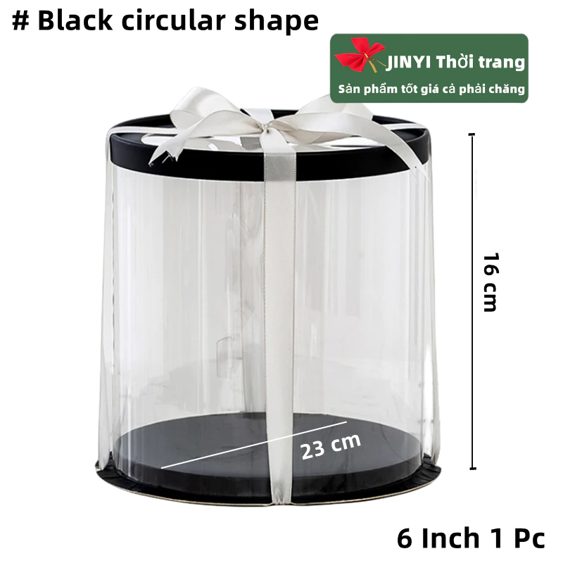 Hộp Đựng Bánh Kem Hình Tròn / Vuông 4 inch 6-inch Kèm Ruy Băng Xinh Xắn
