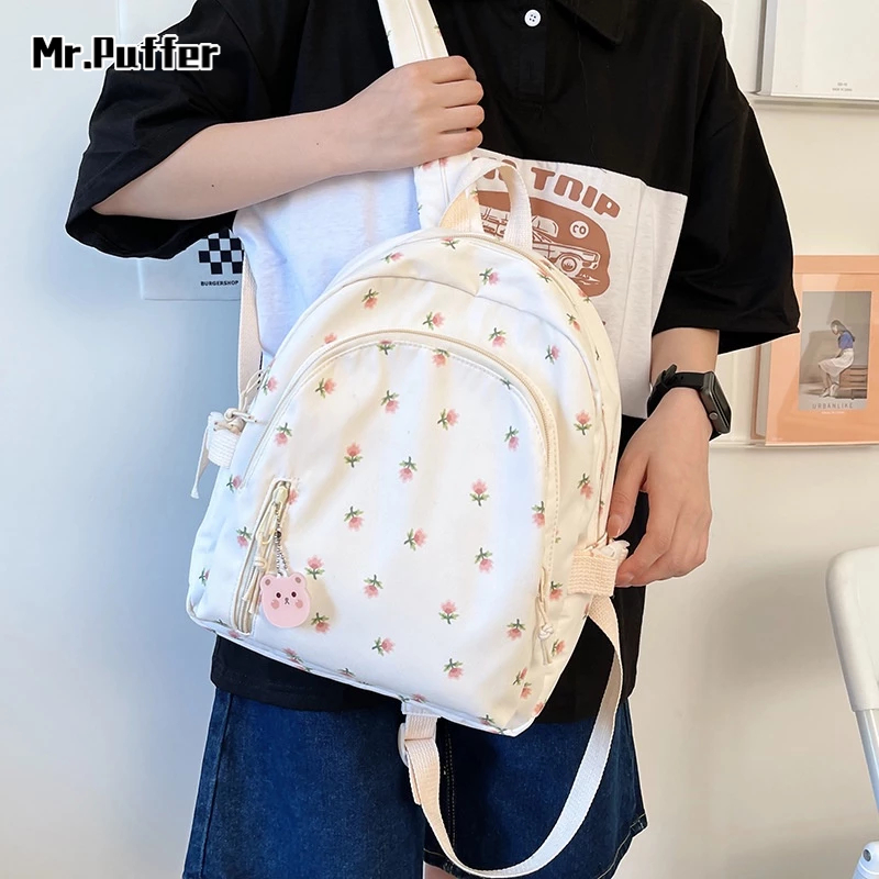 Mr.puffer Ba Lô mini In Họa Tiết Phong Cách Nhật Hàn Mới