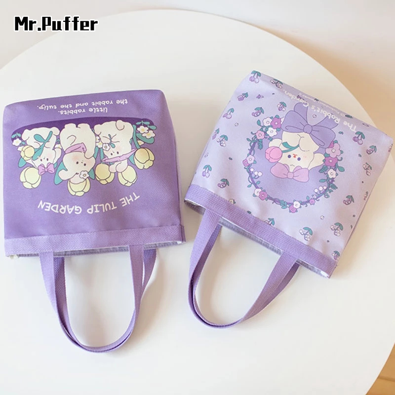 Túi Đựng Hộp Cơm Trưa mr.puffer Hình Thỏ Dễ Thương Thời Trang Hàn Quốc Cho Nữ