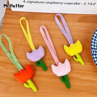 Mr.puffer Phụ Kiện Treo Túi Xách Hình Hoa tulip Màu Kẹo Ngọt Tinh Tế Dễ Thương Cho Cặp Đôi