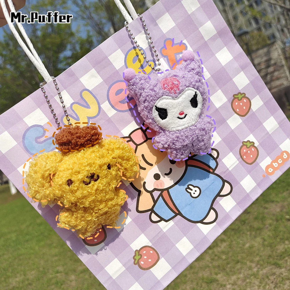 Mr.puffer Mới Móc Khóa Búp Bê Nhồi Bông Hình Cún Ngọc Bích Xoăn merlot Puding Kuromi Dễ Thương