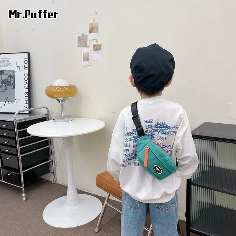 Mr.puffer Túi Đeo Chéo Trước Ngực Phong Cách harajuku Hàn Quốc Đơn Giản Thời Trang Dành Cho Bé Trai