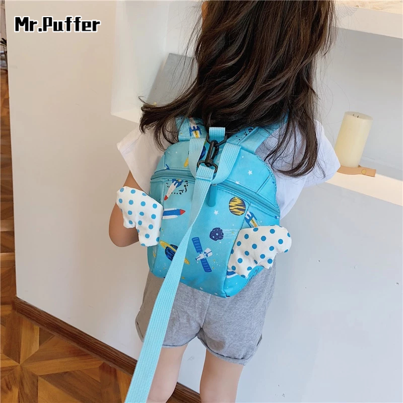 Balo đi học MR PUFFER chống thất lạc hình đôi cánh dễ thương xinh xắn dành cho trẻ em 1- 3 tuổi