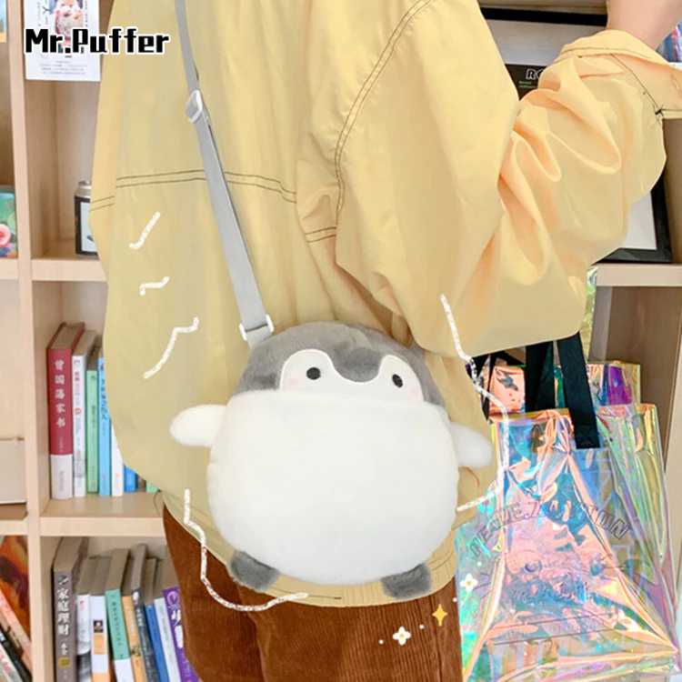 Mr.Puffer Túi Đeo Chéo Hình Búp Bê Nhồi Bông Xinh Xắn Mềm Mại