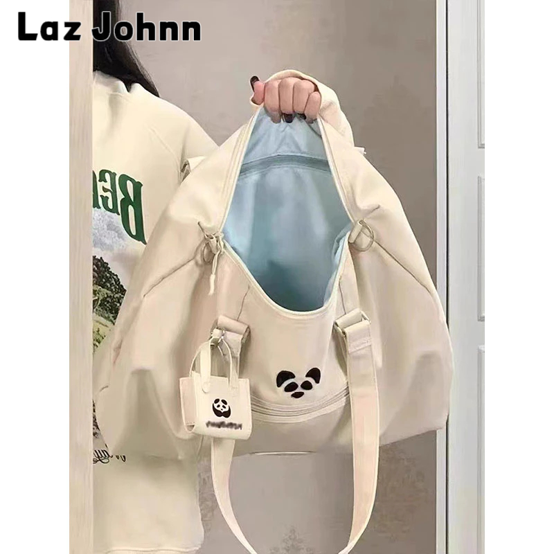Laz Johnn Túi tote Đeo Vai Họa Tiết Gấu Trúc Dễ Thương Cho Nữ